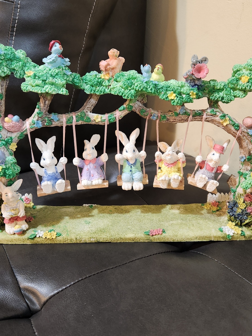 Studio 33Easter Bunny Swing Set Figurine - Pastel Multi-Color Home Holiday Decor